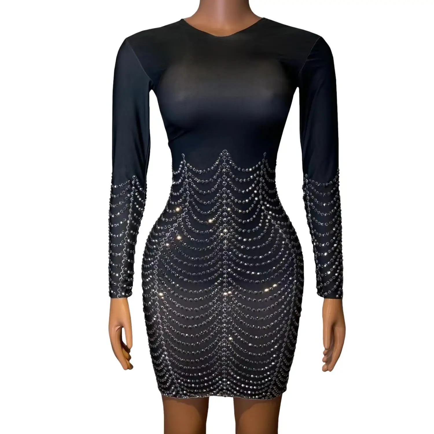 Women Sexy Stage Sparkly Crystals Dress Birthday Prom Celebrate Dresses Bar Evening Women Dancer Rhinestones Dress Xiazuan
Women Sexy Stage Sparkly Crystals Dress Birthday Prom Celebrate Dresses Bar Evening Women Dancer Rhinestones Dress Xiazuan