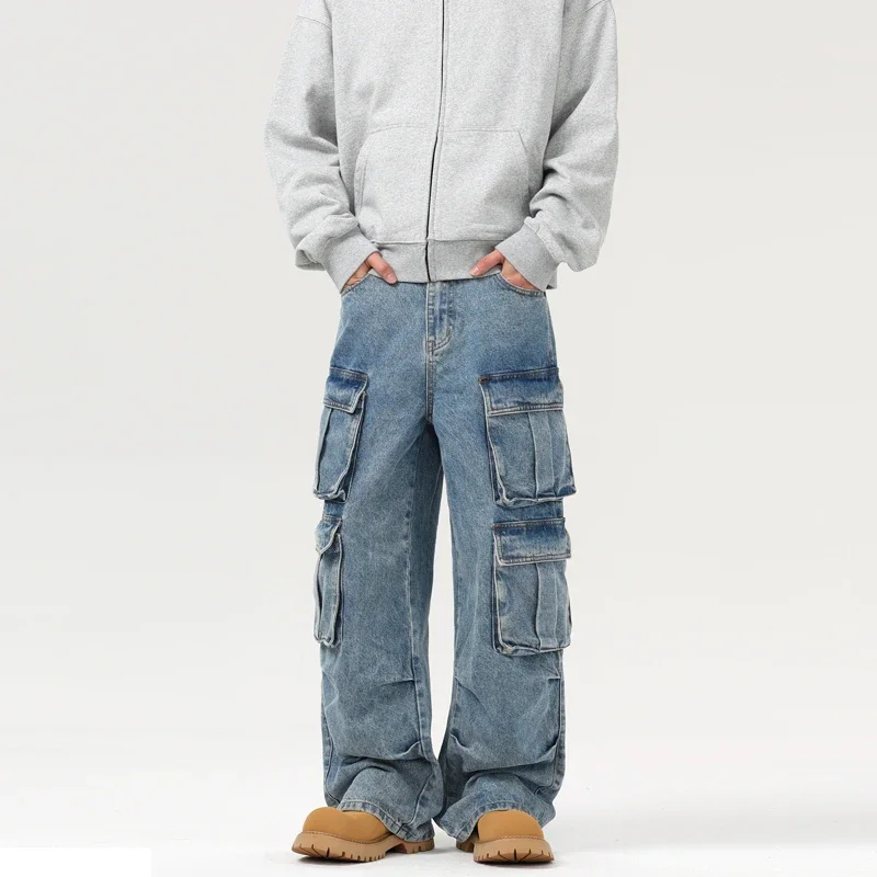 Pop Autumn Men's Baggy Jeans Blue Wide Legs Denim Pants Oversize Cargo Korean Fashion Male Clothes Streetwear Trousers Sweatpant
Pop Autumn Men's Baggy Jeans Blue Wide Legs Denim Pants Oversize Cargo Korean Fashion Male Clothes Streetwear Trousers Sweatpant