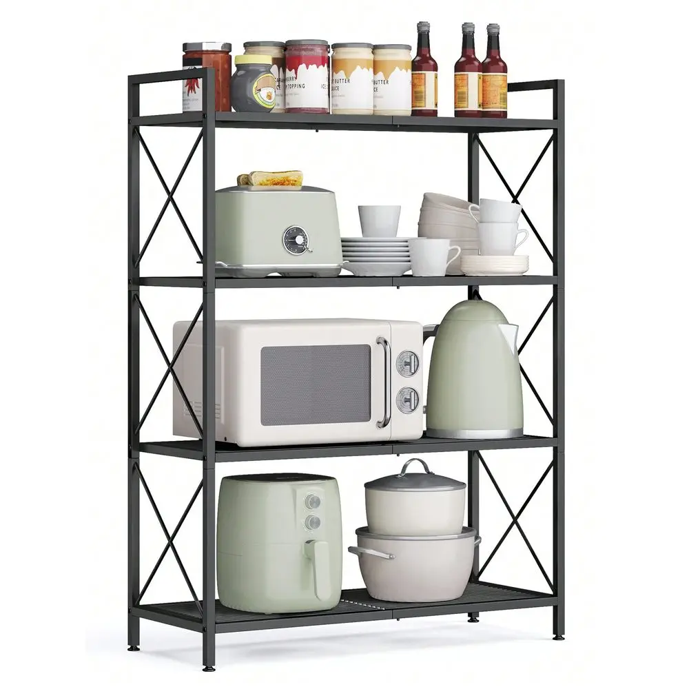 4Tier Metal Storage Rack, Shelving Unit With X Side Frames, Dense Mesh, 12.6 X 31.5 X 44.3 Inches, For Entryway, Kitchen, Livin
4Tier Metal Storage Rack, Shelving Unit With X Side Frames, Dense Mesh, 12.6 X 31.5 X 44.3 Inches, For Entryway, Kitchen, Livin