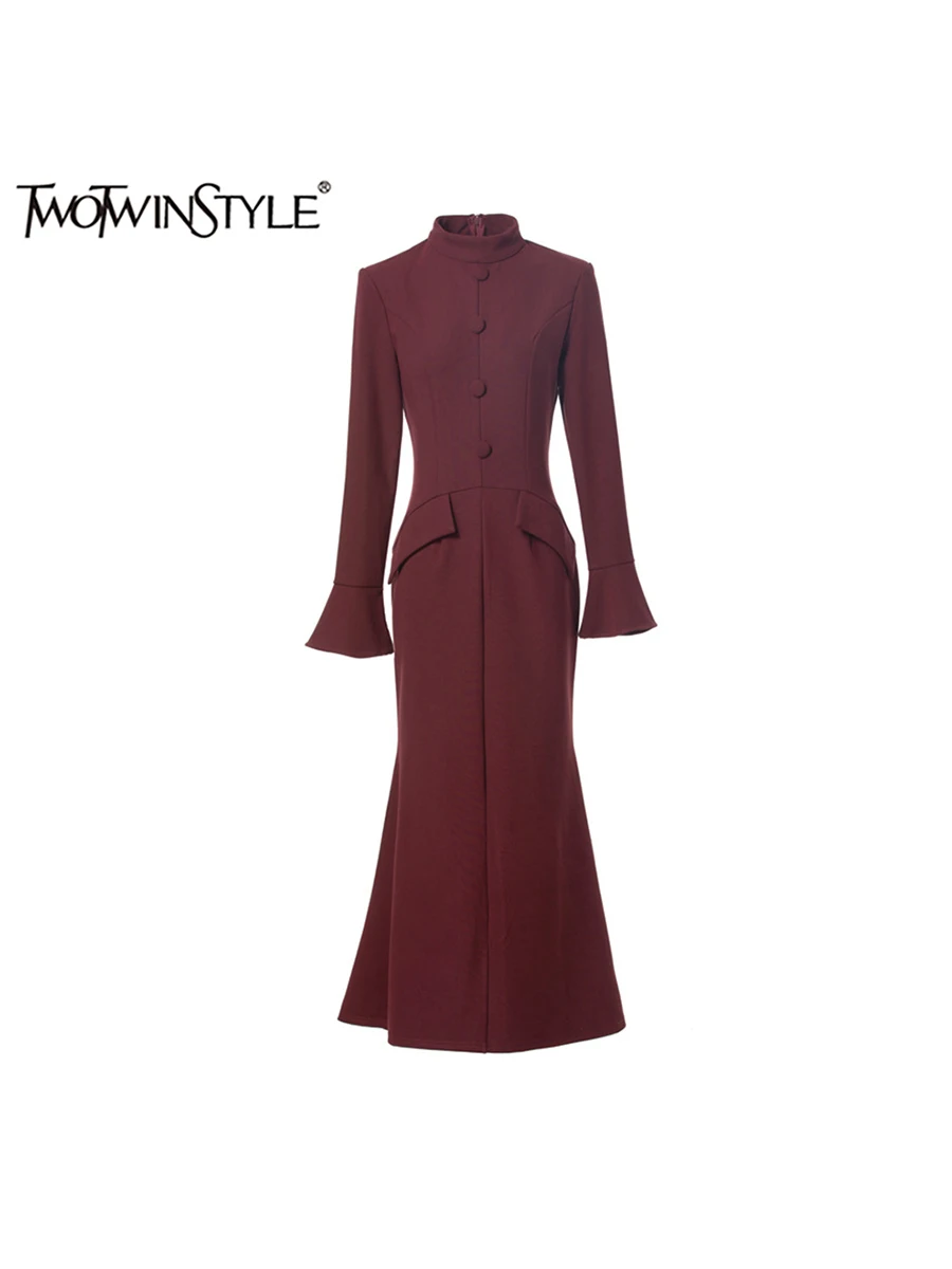 TWOTWINSTYLE однотонные утягивающие элегантные мини-платья для женщин с воротником-стойкой и длинным рукавом с высокой талией, минималистичное шикарное платье, женское новое
TWOTWINSTYLE однотонные утягивающие элегантные мини-платья для женщин с воротником-стойкой и длинным рукавом с высокой талией, минималистичное шикарное платье, женское новое