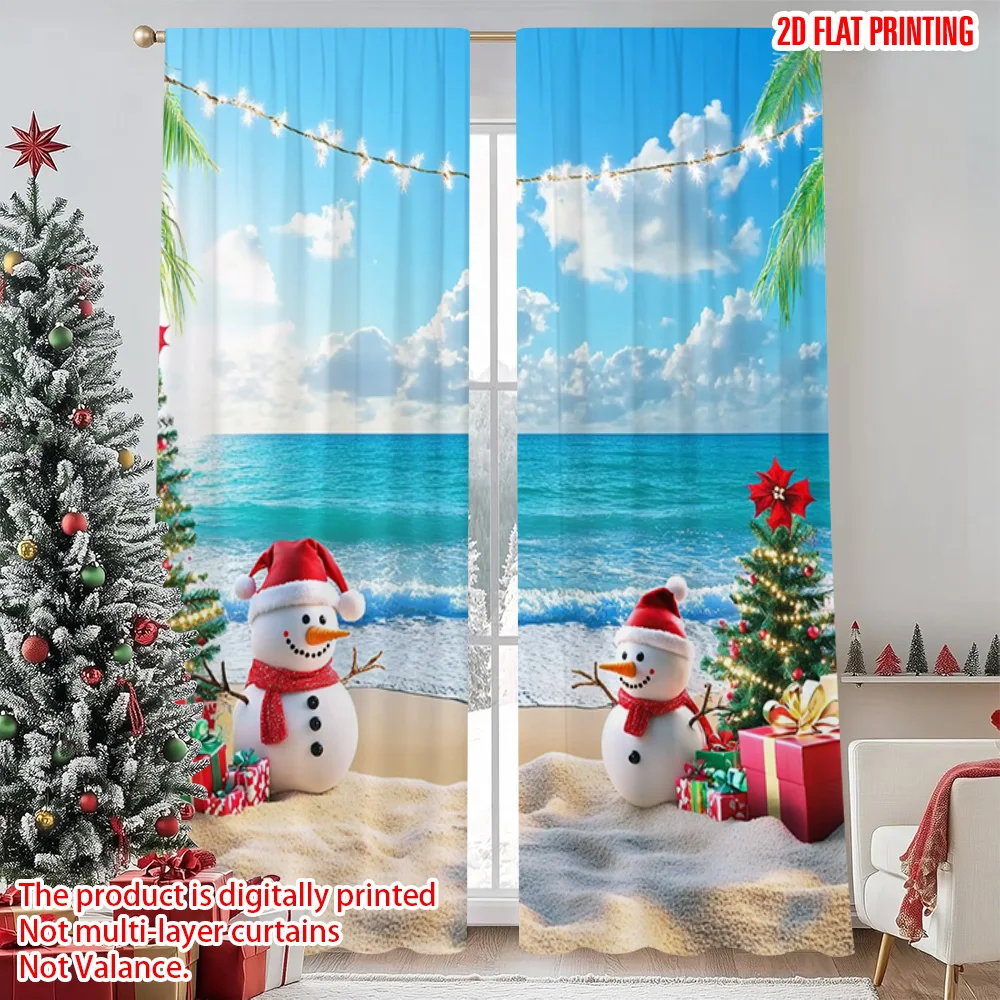 2pcs 2D flat printing Merry Christmas Popular Party Window Curtains Hawaii Beach Christmas Durable Polyester Without Electricity 
2pcs 2D flat printing Merry Christmas Popular Party Window Curtains Hawaii Beach Christmas Durable Polyester Without Electricity