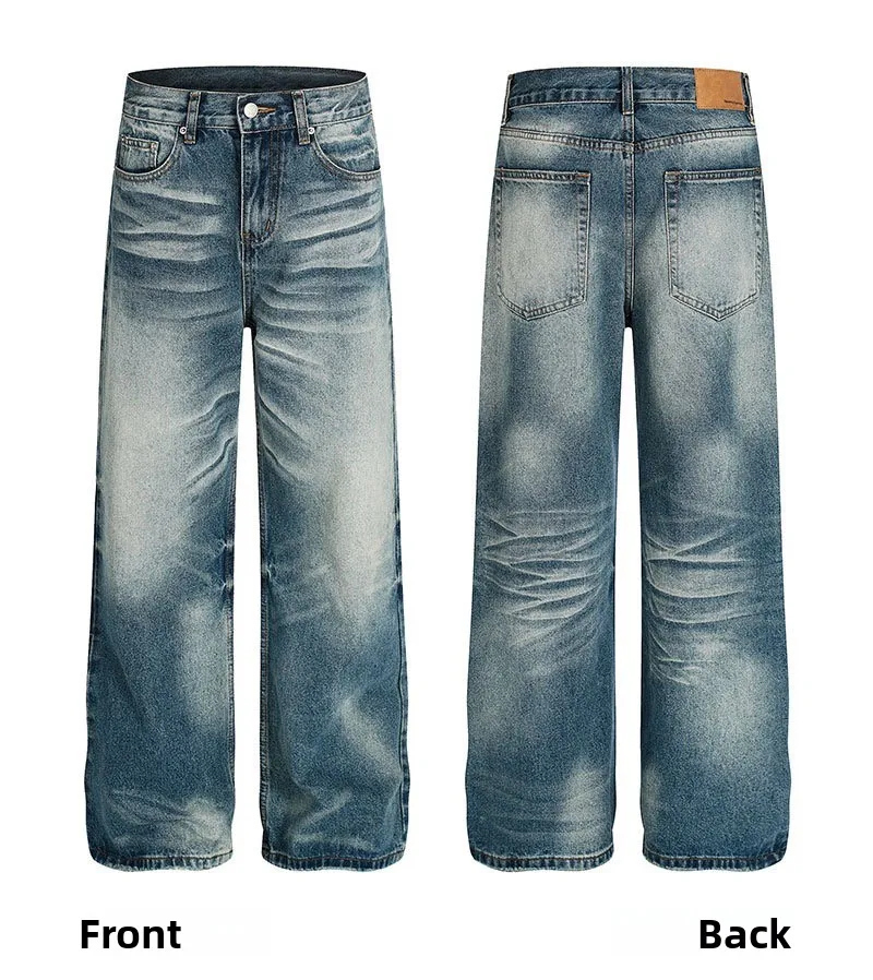 Retro American Water Waed Loose Men's Jeans Bell Bot Vintage Straight Casual Floor-Length Couple's Long Pants
Retro American Water Waed Loose Men's Jeans Bell Bot Vintage Straight Casual Floor-Length Couple's Long Pants