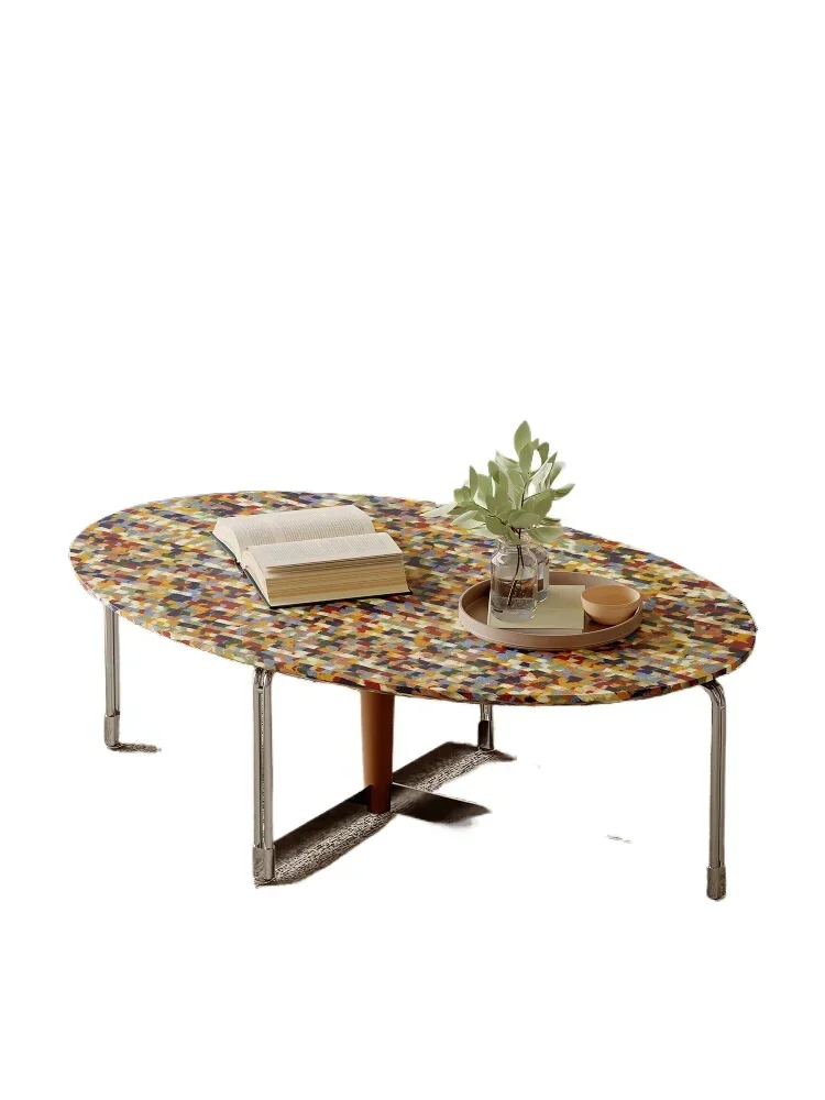 Italian designer oval art coffee table living room 2025 new light luxury high sense
Italian designer oval art coffee table living room 2025 new light luxury high sense