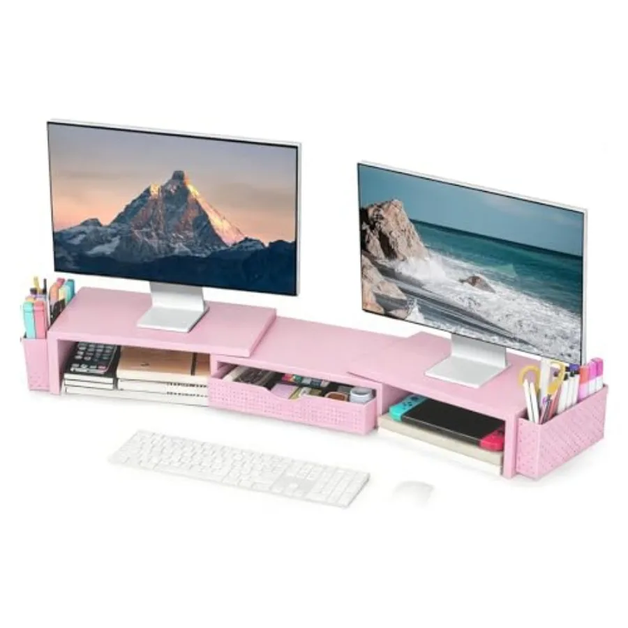 Metal Desk Organizers and Accessories, Dual Monitor Stand Riser with Drawer and 2 Pen Holders, Desk Accessories and Workspace D
Metal Desk Organizers and Accessories, Dual Monitor Stand Riser with Drawer and 2 Pen Holders, Desk Accessories and Workspace D