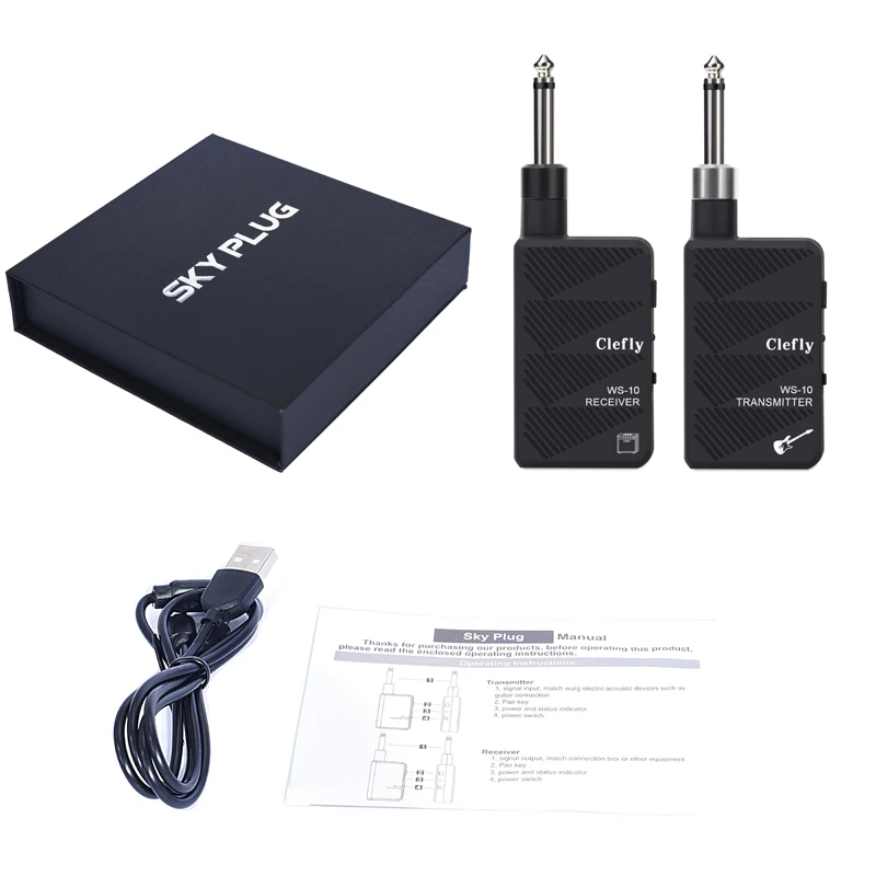 Clefly Guitar Wireless System Transmitter Receiver Built-in Rechargeable Wireless Guitar Transmitter for Electric Guitar Bass
Clefly Guitar Wireless System Transmitter Receiver Built-in Rechargeable Wireless Guitar Transmitter for Electric Guitar Bass