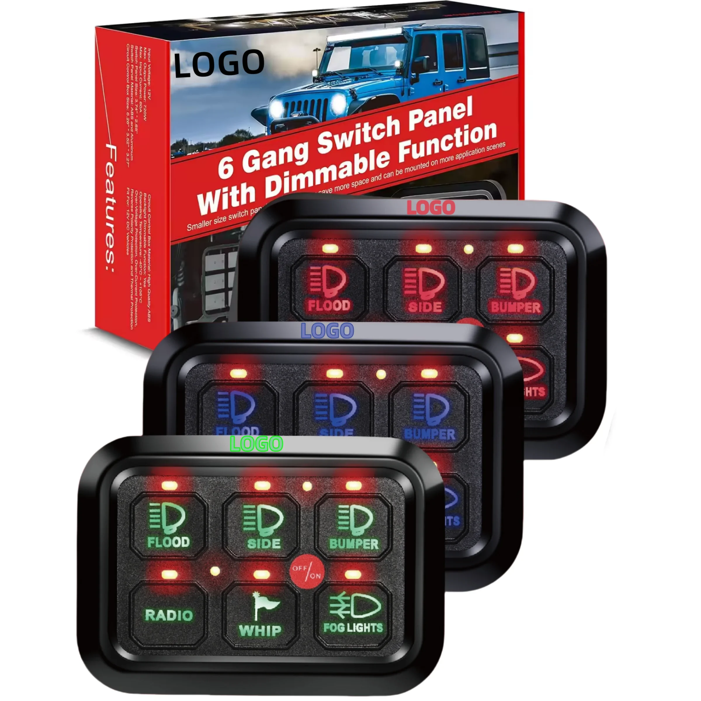 6 Gang LED Push Button Switch Panel with Harness Automatic Dimmable Circuit Control Relay System RV Car Light 12V Switch Panel
6 Gang LED Push Button Switch Panel with Harness Automatic Dimmable Circuit Control Relay System RV Car Light 12V Switch Panel