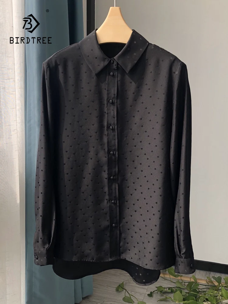 BirdTree,18MM 100% Silk Elegant Shirts, Women Long Sleeve, Loose Dot Jaquard Casual Blouse, 2024 Spring Autumn T4D115JC
BirdTree,18MM 100% Silk Elegant Shirts, Women Long Sleeve, Loose Dot Jaquard Casual Blouse, 2024 Spring Autumn T4D115JC