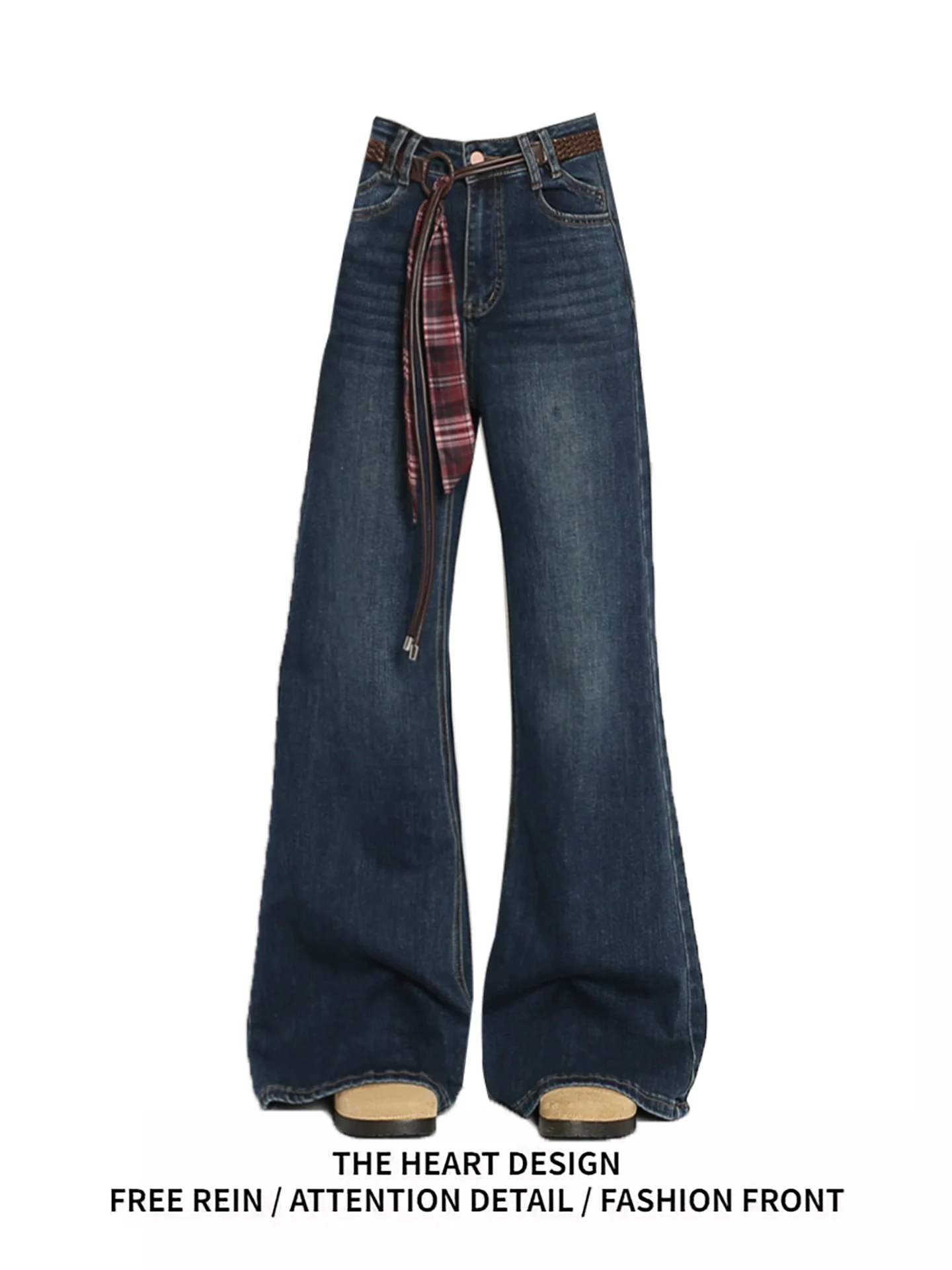 American Retro High Waist Bell Bot Jeans Women's Design Slimming Wide Leg Pants Casual Blue Denim Bootcut Trousers
American Retro High Waist Bell Bot Jeans Women's Design Slimming Wide Leg Pants Casual Blue Denim Bootcut Trousers