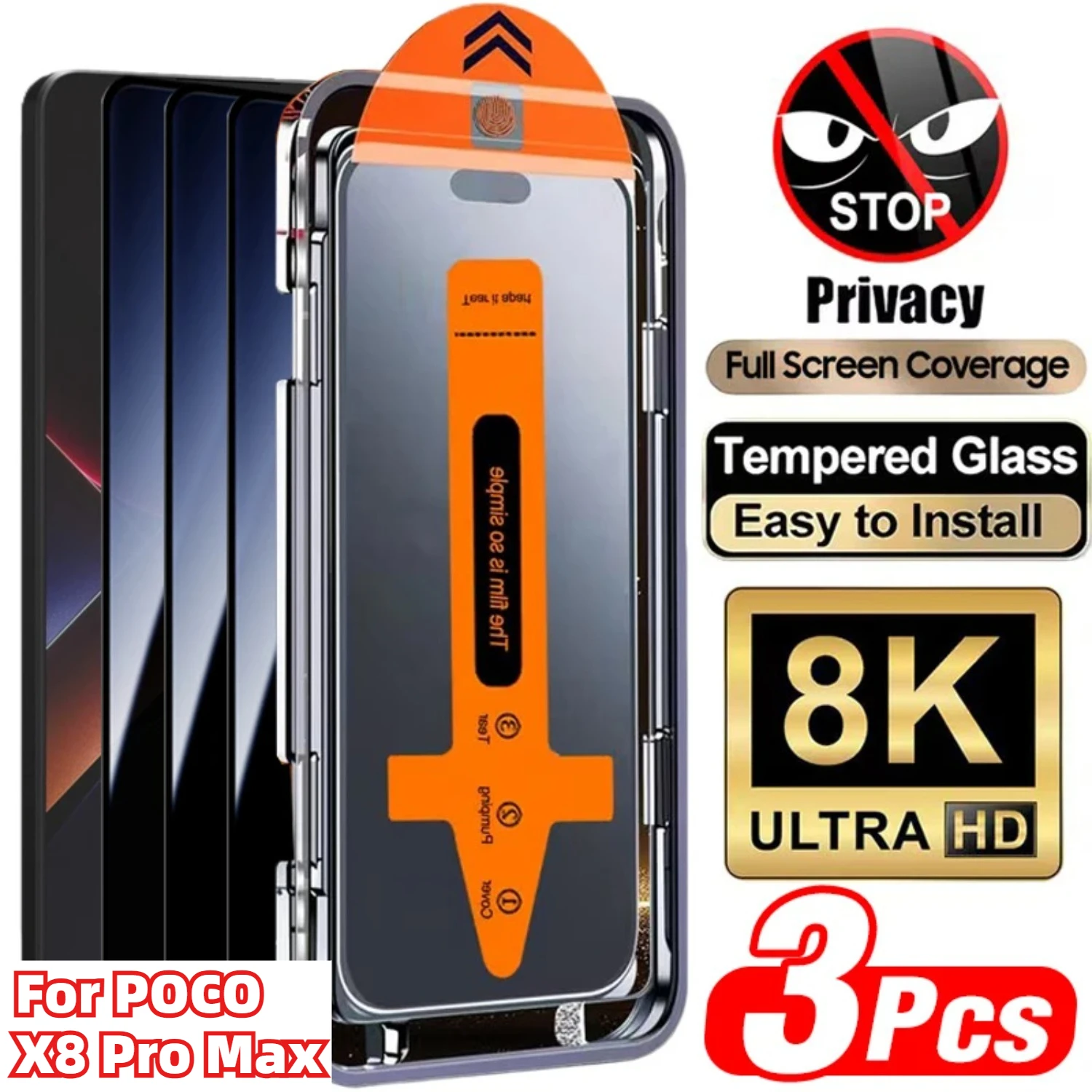 One-click Dust Removal Privacy Screen Protector for POCO X8 X7 Pro Max with Installation Kit 9H Clear Hard Tempered Glass Film
One-click Dust Removal Privacy Screen Protector for POCO X8 X7 Pro Max with Installation Kit 9H Clear Hard Tempered Glass Film