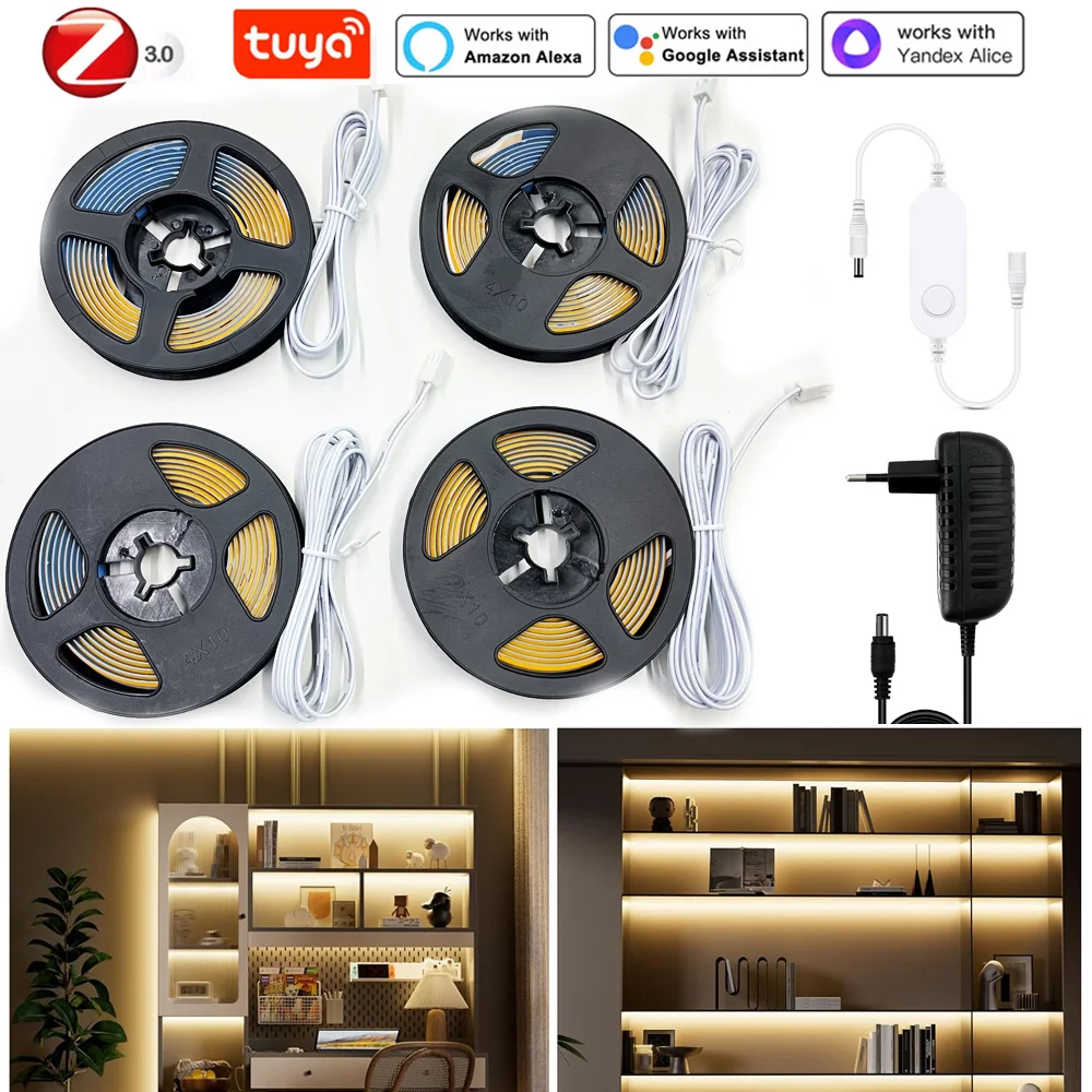 Zigbee 3.0 Dimmable LED Cabinet Light COB Strip Kitchen Shelf Pantry Showcase Bedroom Closet Backlight Lamp Tuya Zigbee Switch
Zigbee 3.0 Dimmable LED Cabinet Light COB Strip Kitchen Shelf Pantry Showcase Bedroom Closet Backlight Lamp Tuya Zigbee Switch