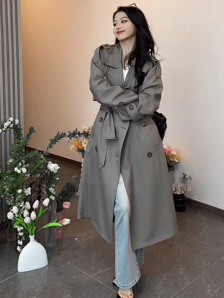 Trench Coat Autumn New Office Lady Style Lapel Double Breasted Long Sleeve Windbreaker Long Outerwear
Trench Coat Autumn New Office Lady Style Lapel Double Breasted Long Sleeve Windbreaker Long Outerwear