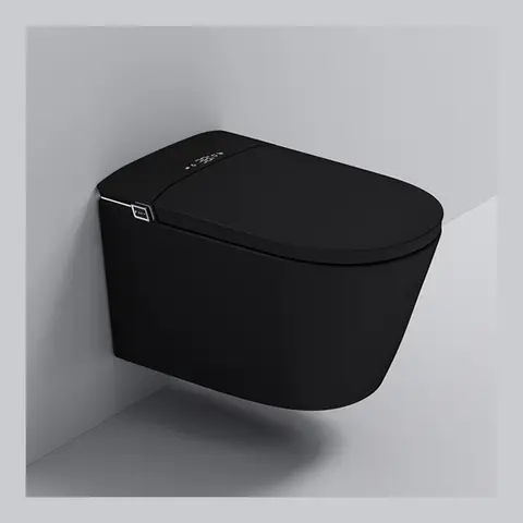 Modern Design Black Color Automatic Flush Toilet Washrooms Wall Mounted Intelligent Smart Toilet For Apartment Bathroom