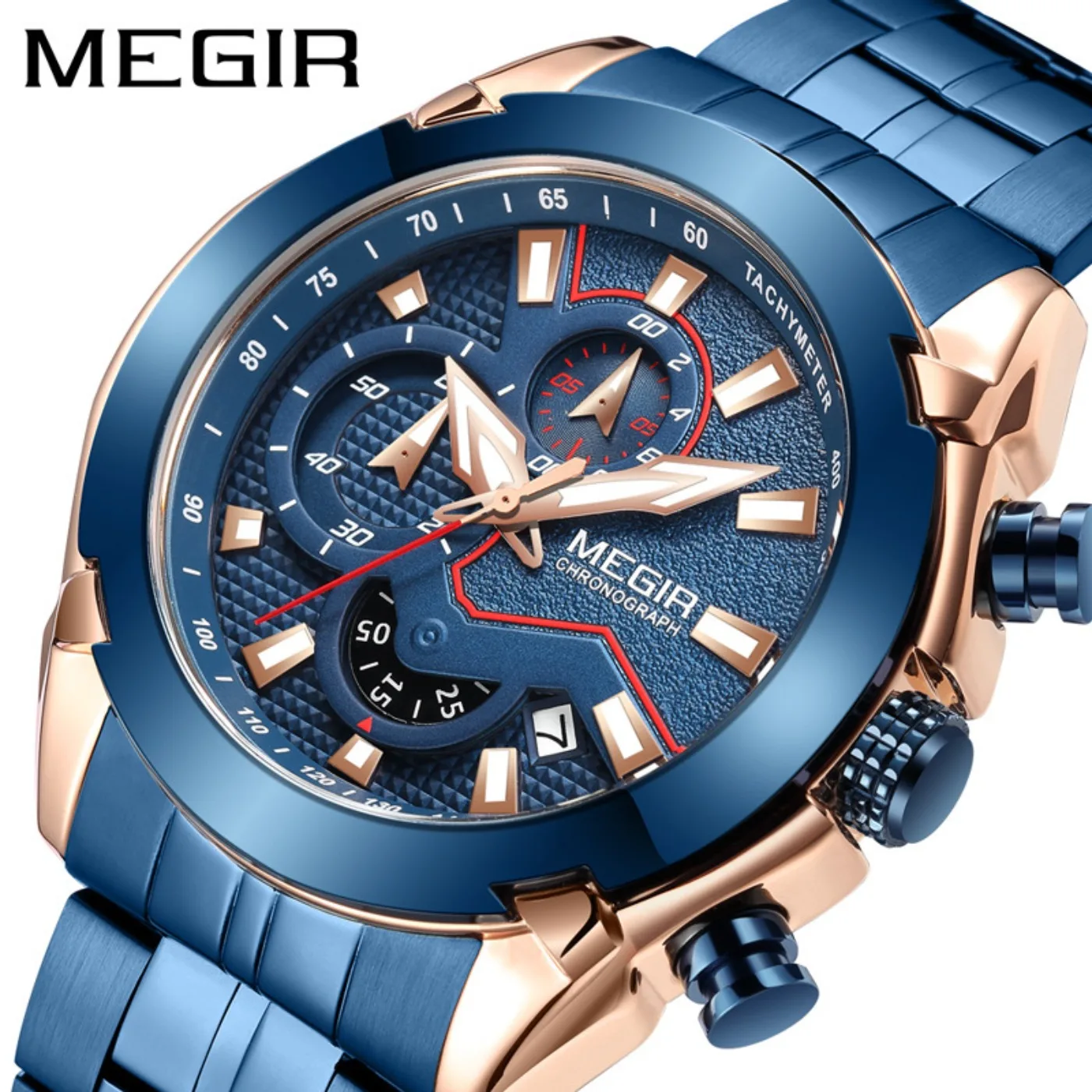 MEGIR Sport Watch with Chronograph Men's Quartz Watches Waterproof Calendar Luminous Man Wristwatches Relogio Masculino 2065
MEGIR Sport Watch with Chronograph Men's Quartz Watches Waterproof Calendar Luminous Man Wristwatches Relogio Masculino 2065