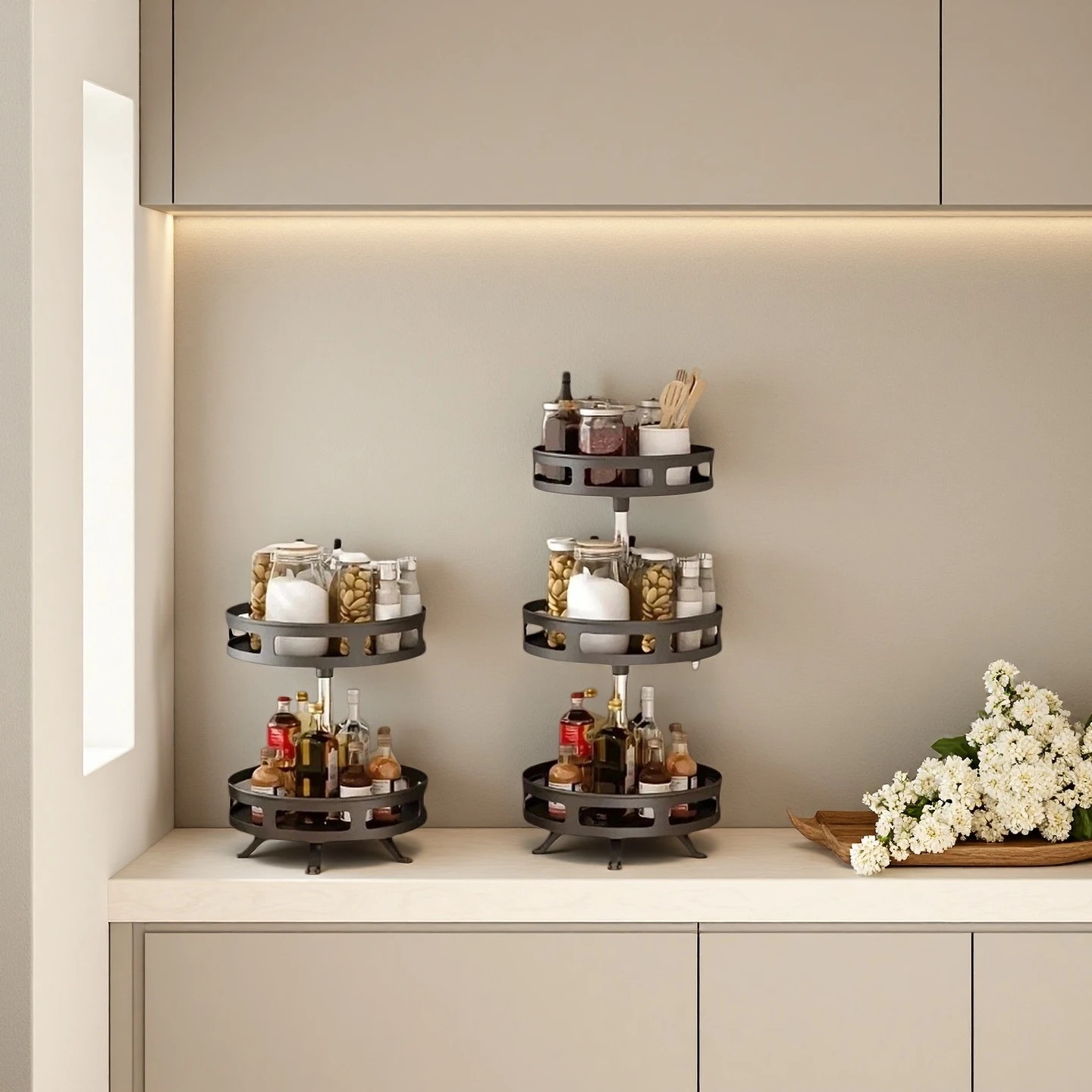 2 Tier 3 Tier 360° Rotating Spice Rack Adjustable Multi-Layer Kitchen Countertop Seasoning Organizer Lazy Susan Storage Rack Bathroom Cosmetic Sundry Bottle Holder
2 Tier 3 Tier 360° Rotating Spice Rack Adjustable Multi-Layer Kitchen Countertop Seasoning Organizer Lazy Susan Storage Rack Bathroom Cosmetic Sundry Bottle Holder