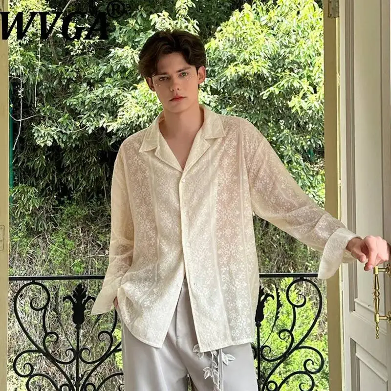 WVGA Summer New Men Light Luxury High-End Lace Hollow Out Long Sleeved Shirt Loose Niche Chic Casual See-Through Tops Ins W24741
WVGA Summer New Men Light Luxury High-End Lace Hollow Out Long Sleeved Shirt Loose Niche Chic Casual See-Through Tops Ins W24741