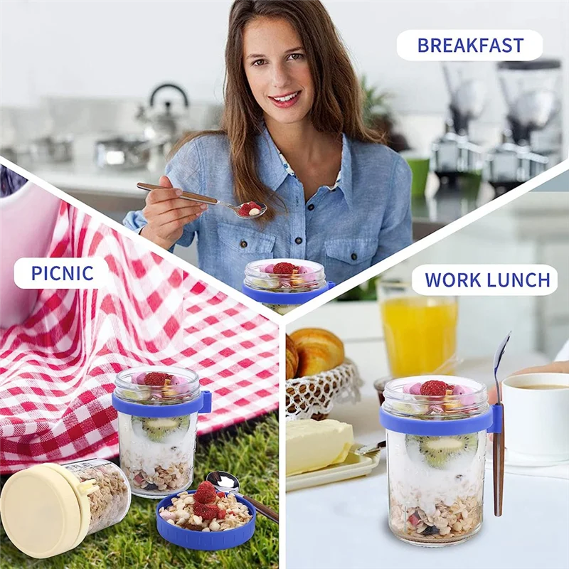 AT44-4Pack Overnight Oats Jars With Lids And Spoons, Reusable Glass Overnight Oats Container With Measurement Marks
AT44-4Pack Overnight Oats Jars With Lids And Spoons, Reusable Glass Overnight Oats Container With Measurement Marks