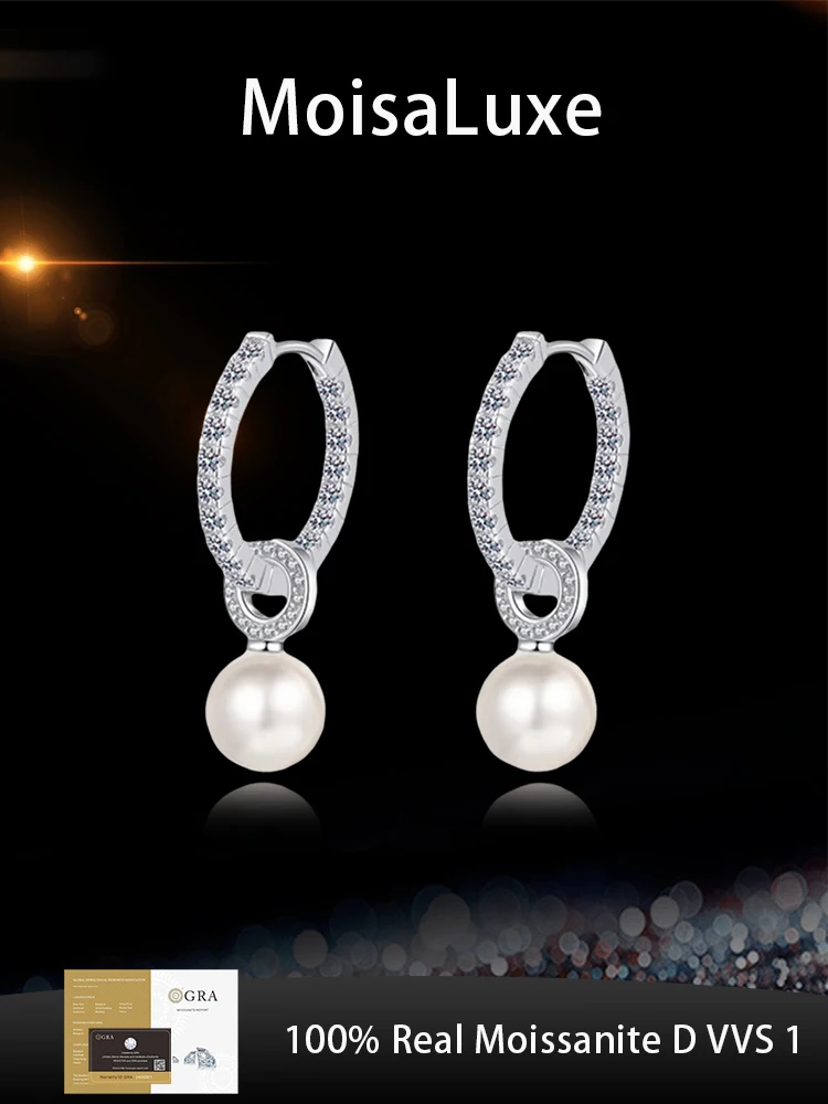 MoisaLuxe Official Store GRA Round Pearl Inlaid Moissanite Plata Sterling 925 Silver Earrings Hoops Piercing Fashion Jewelry
MoisaLuxe Official Store GRA Round Pearl Inlaid Moissanite Plata Sterling 925 Silver Earrings Hoops Piercing Fashion Jewelry
