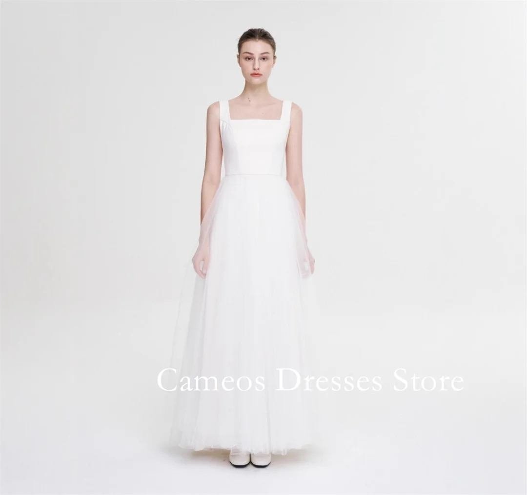SONDR Customized Square Neck Ivory Wedding Dresses Ruched Korea Sleeveless Tulle Ivory Corset Brides Gowns Women Bridal Dresses
SONDR Customized Square Neck Ivory Wedding Dresses Ruched Korea Sleeveless Tulle Ivory Corset Brides Gowns Women Bridal Dresses