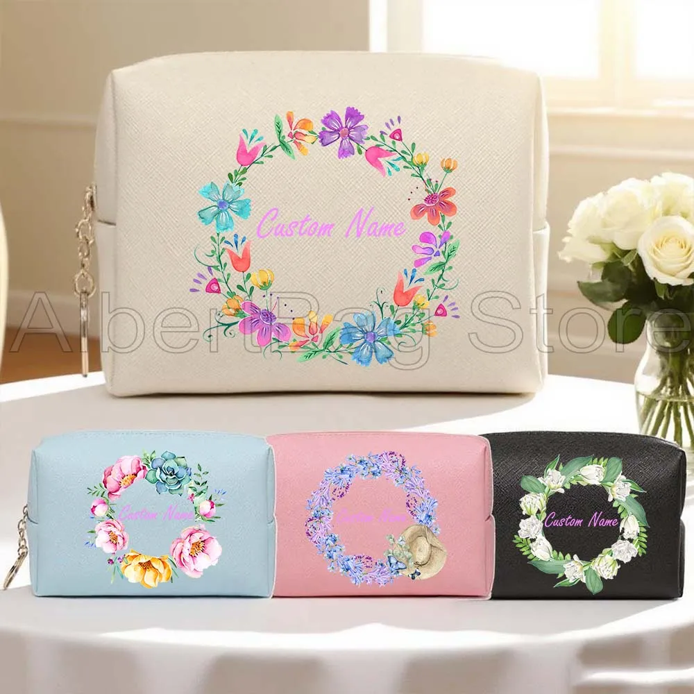 Custom Floral Leaves Wreath Monogram Initial Letter PU Makeup Bag Travel Toiletry Organizer Cosmetic Pouch Toilet Storage Bags 
Custom Floral Leaves Wreath Monogram Initial Letter PU Makeup Bag Travel Toiletry Organizer Cosmetic Pouch Toilet Storage Bags