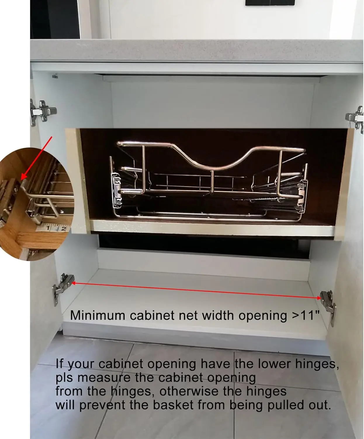 Dindon 1 Tier Pull Out Cabinet Organizer (11"" W X 21"" D) Heavy-Duty Metal Sliding Drawer Shelf, Slide Out Wire Basket For
Dindon 1 Tier Pull Out Cabinet Organizer (11"" W X 21"" D) Heavy-Duty Metal Sliding Drawer Shelf, Slide Out Wire Basket For