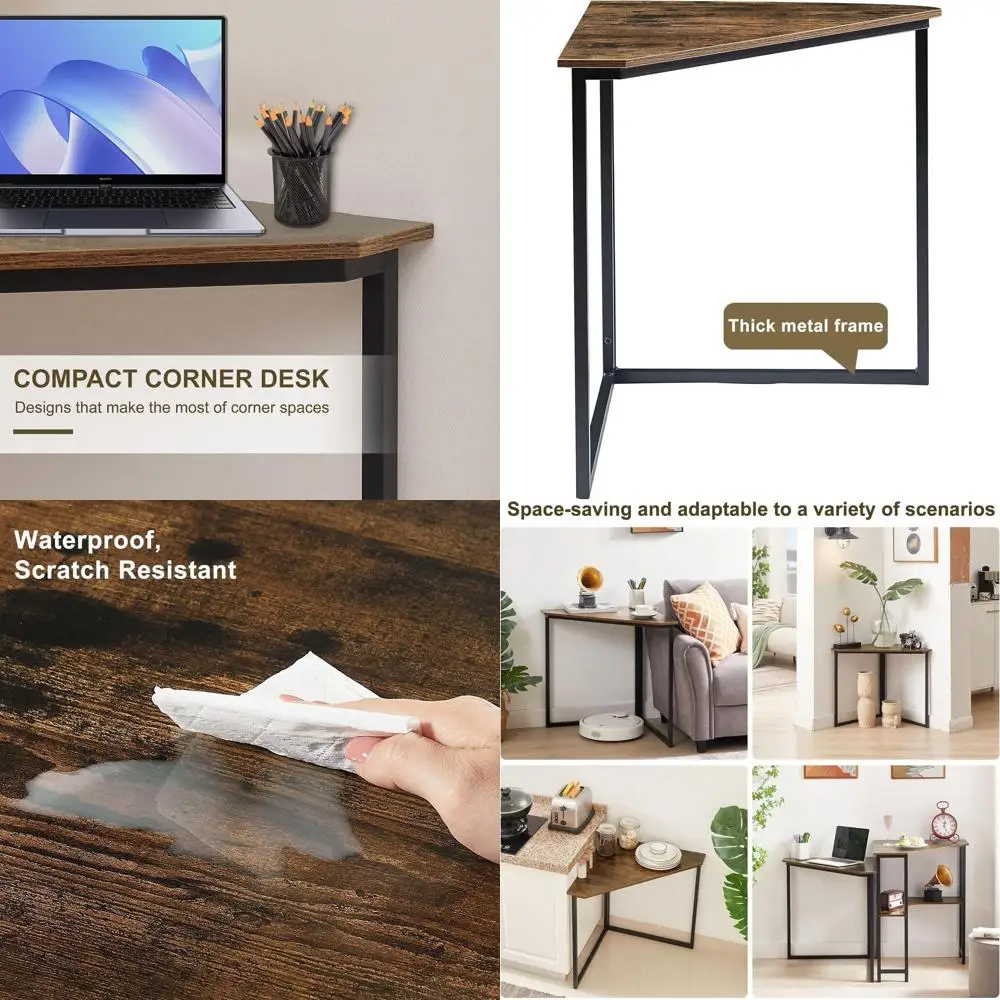 Classic Brown Wooden Computer Desk with Steel Shelves for Small Spaces, 33.1 Wide, 2-Piece Set
Classic Brown Wooden Computer Desk with Steel Shelves for Small Spaces, 33.1 Wide, 2-Piece Set