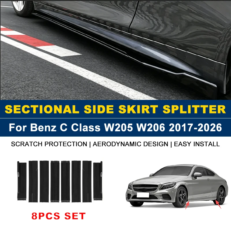 2.2m Sectional Side Skirt Extension Lips Side Spoiler, Car Exterior Modified Upgrade Kit For Benz C Class W205 W206 2017-2026
2.2m Sectional Side Skirt Extension Lips Side Spoiler, Car Exterior Modified Upgrade Kit For Benz C Class W205 W206 2017-2026