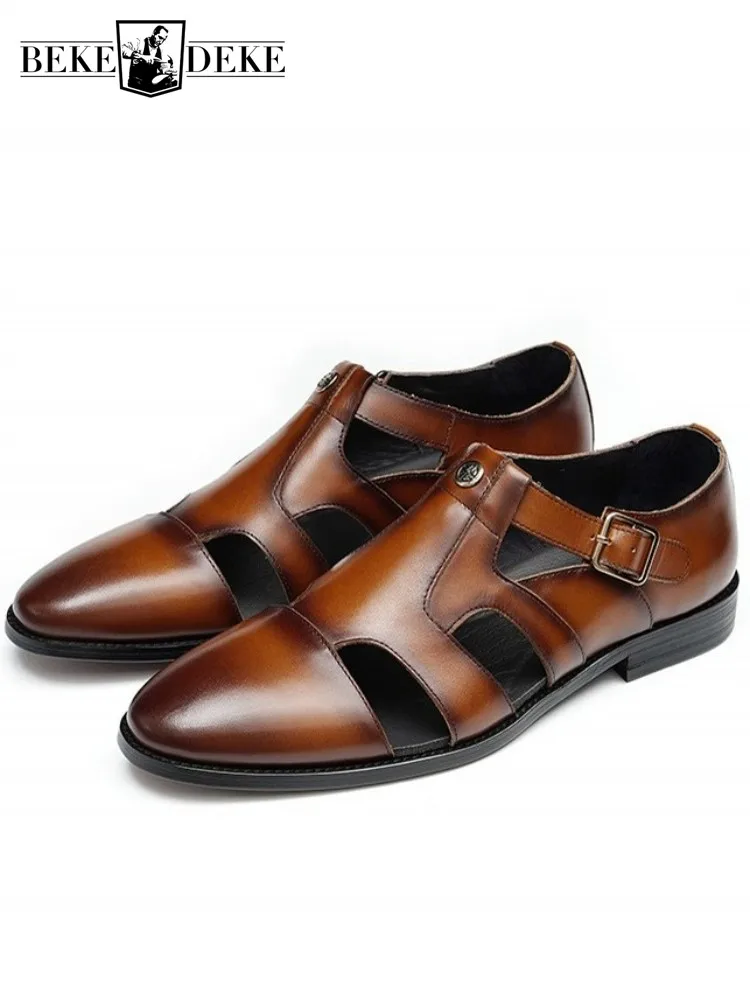 Mens Sandals Genuine Leather Shoes Hollow Out Buckle Strap Cowhide Breathable Comfortable Shoes Handmade Vintage Casual Sandals
Mens Sandals Genuine Leather Shoes Hollow Out Buckle Strap Cowhide Breathable Comfortable Shoes Handmade Vintage Casual Sandals