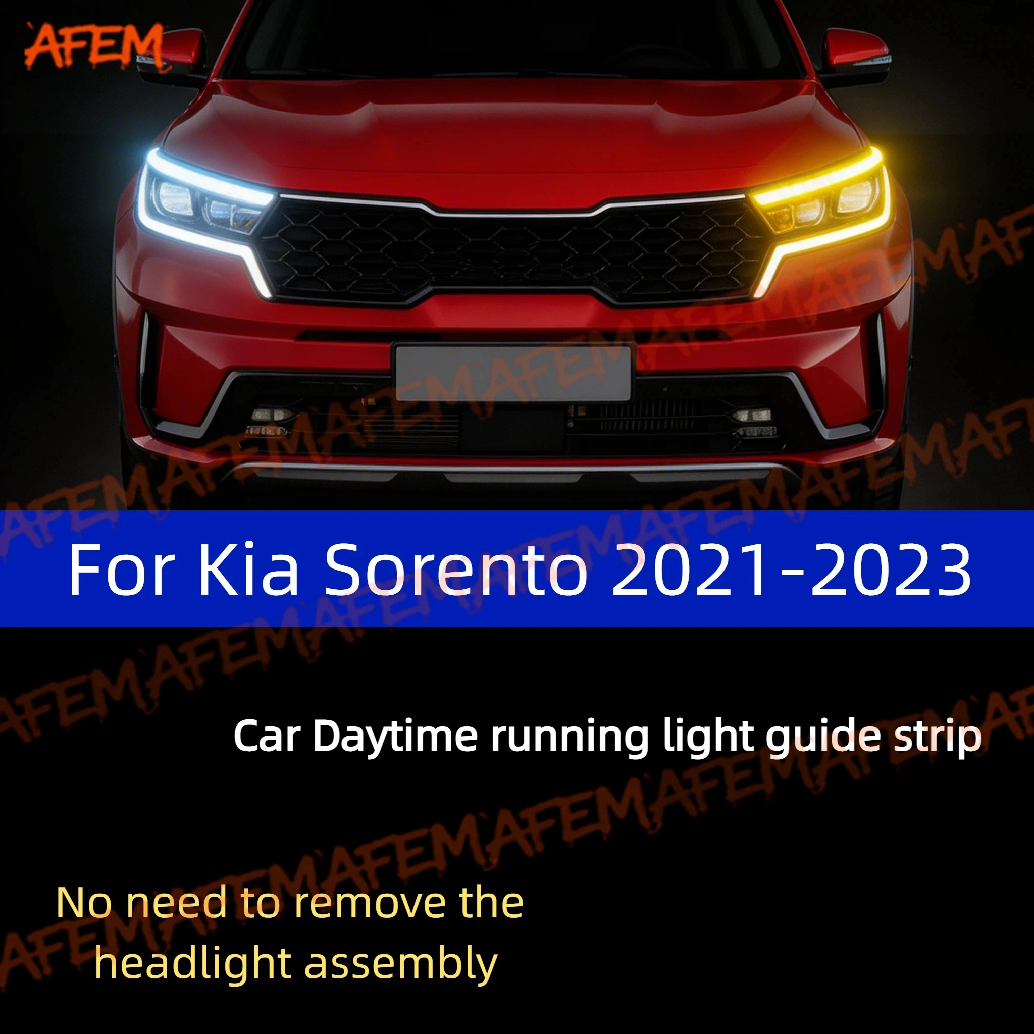 Car DRL Daytime Running Light Start Scan Style Sequential Flowing Turn Signal Light Ultra-Thin LED For Kia Sorento 2021-2023
Car DRL Daytime Running Light Start Scan Style Sequential Flowing Turn Signal Light Ultra-Thin LED For Kia Sorento 2021-2023