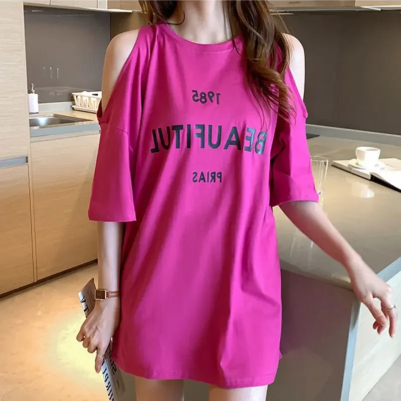 Sexy Off Shoulder Loose Tees Summer New Short Sleeve Letter Printing Street Casual T Shirts Fashion Korean Women Clothing S904
Sexy Off Shoulder Loose Tees Summer New Short Sleeve Letter Printing Street Casual T Shirts Fashion Korean Women Clothing S904