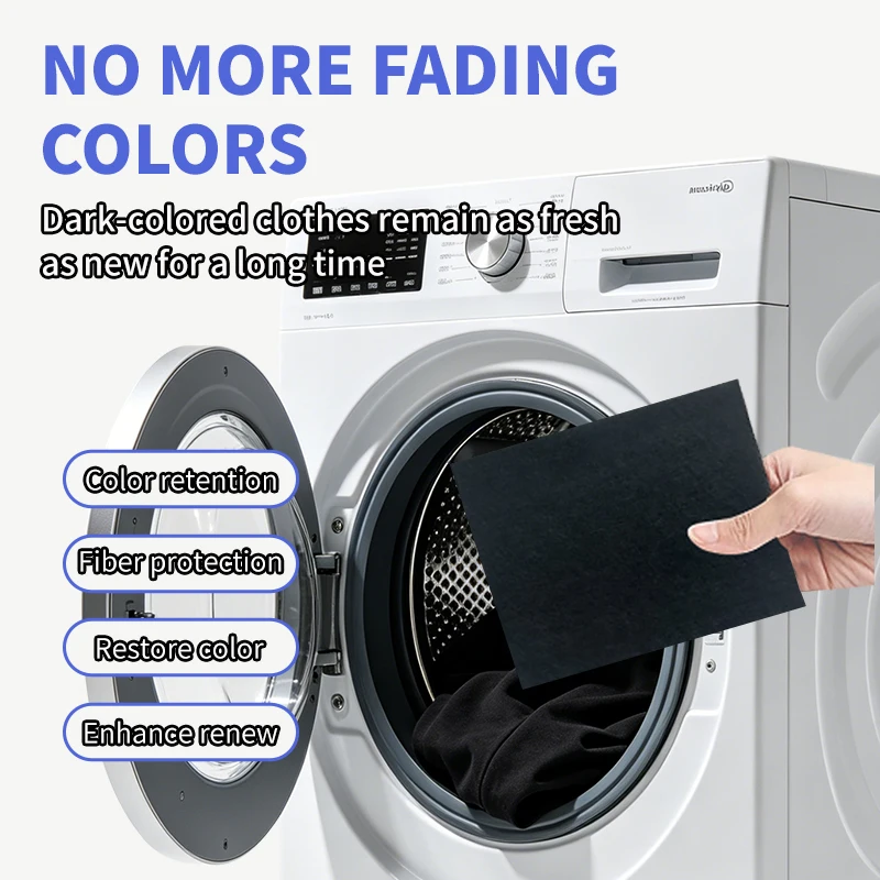 CASHAREYA Black Color Restorer Sheets 10pcs Laundry Paper for Black Clothes Prevent Fading Restore Dark Fabrics Deep Black
CASHAREYA Black Color Restorer Sheets 10pcs Laundry Paper for Black Clothes Prevent Fading Restore Dark Fabrics Deep Black