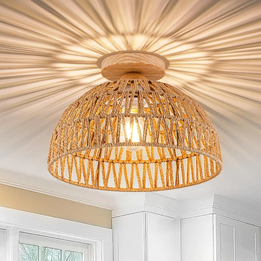 Boho Rattan Ceiling Light 30CM Lamp Shade Flush Mount Ceiling Light Handwoven Chandelier Wooden Base for Hallway Bedroom Kitchen
Boho Rattan Ceiling Light 30CM Lamp Shade Flush Mount Ceiling Light Handwoven Chandelier Wooden Base for Hallway Bedroom Kitchen