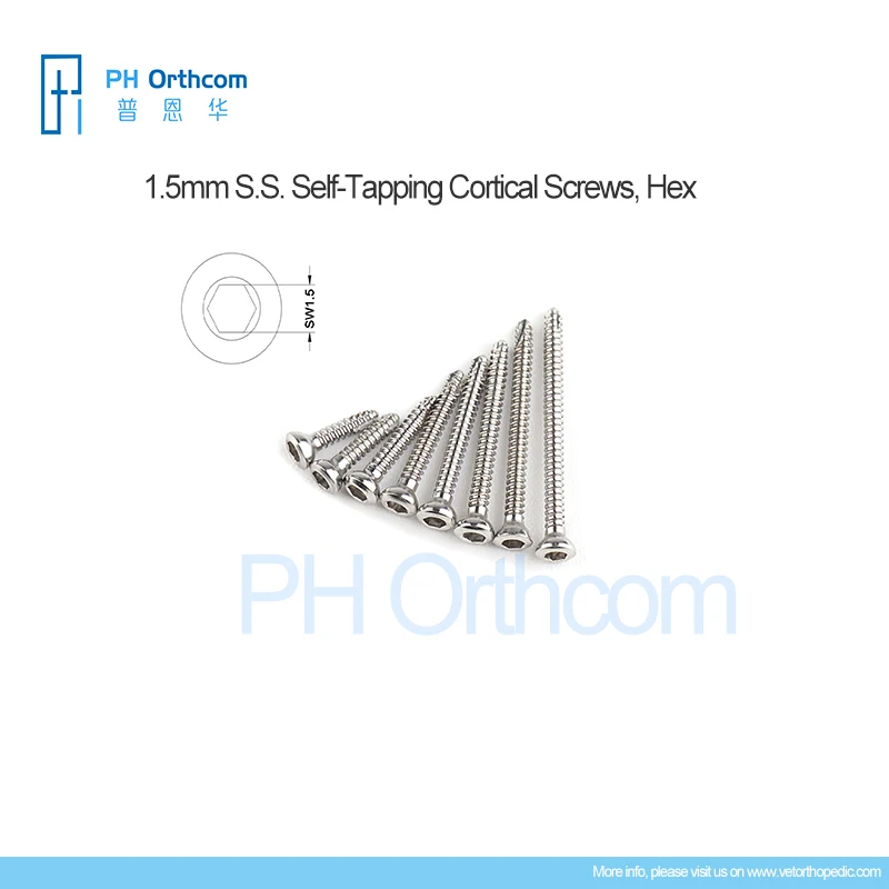 1.5 mm Stainless Steel Self-tapping Cortical Screws Veterinaria Mascotas Pets Orthopedic Surgical Implants Medical Equipments
1.5 mm Stainless Steel Self-tapping Cortical Screws Veterinaria Mascotas Pets Orthopedic Surgical Implants Medical Equipments