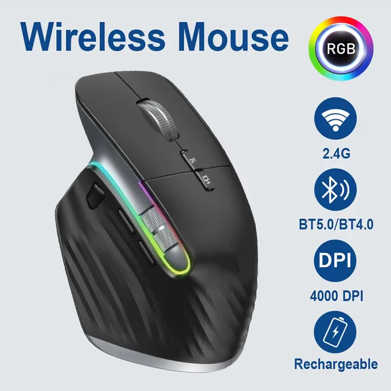 Multi-Device Wireless Mouse Bluetooth 5.0 & 3.0 Mouse 2.4G Wireless Portable Optical Mouse Ergonomic Right Hand Computer Mice
Multi-Device Wireless Mouse Bluetooth 5.0 & 3.0 Mouse 2.4G Wireless Portable Optical Mouse Ergonomic Right Hand Computer Mice