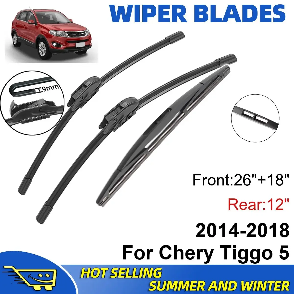 3PCS For Chery Tiggo 5 2014-2018 26" + 18"+ 12" Front Rear Wiper Blades Windshield Windscreen Window Cutter Accessories
3PCS For Chery Tiggo 5 2014-2018 26" + 18"+ 12" Front Rear Wiper Blades Windshield Windscreen Window Cutter Accessories