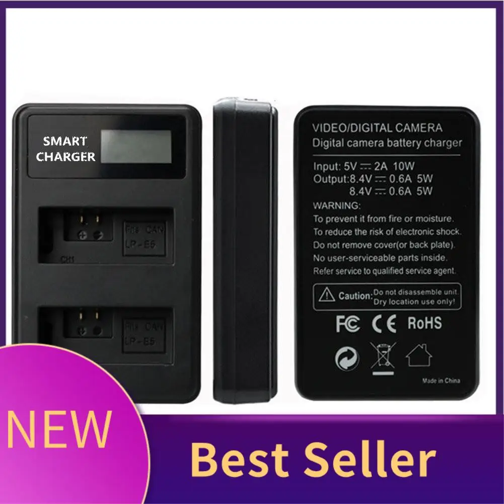 HFES Lp-E5 Usb Lcd Display Dual Port Battery Charger For Canon 450D 500D 1000D Kiss X2 X3 F Rebel Xsi Xli Xs
HFES Lp-E5 Usb Lcd Display Dual Port Battery Charger For Canon 450D 500D 1000D Kiss X2 X3 F Rebel Xsi Xli Xs