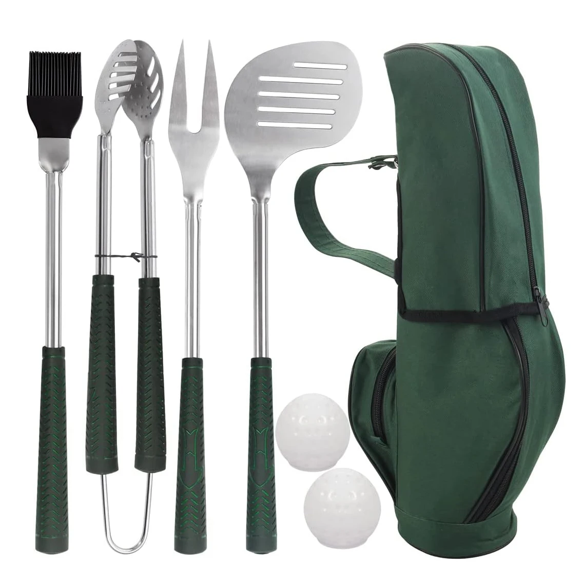 7 PCS Stainless Steel Golf Club Style BBQ Tools Set Grill Accessories Tools Utensils with Rubber Handle Christmas Birthday Gifts
7 PCS Stainless Steel Golf Club Style BBQ Tools Set Grill Accessories Tools Utensils with Rubber Handle Christmas Birthday Gifts