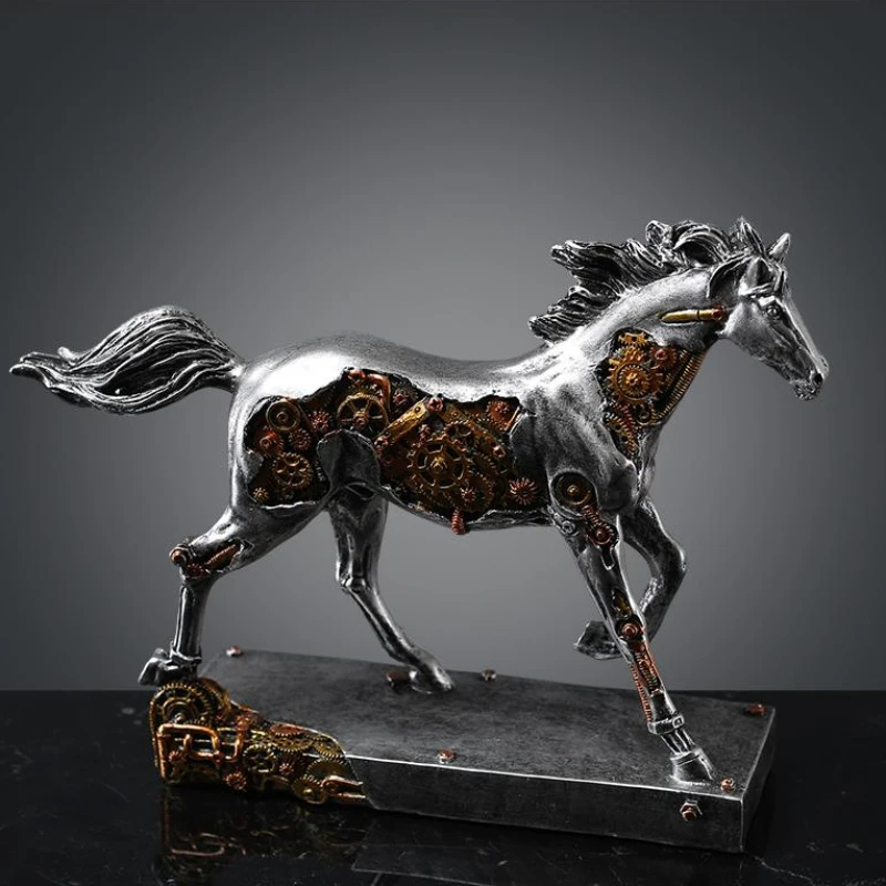 Mechanical Horse Resin Crafts Ornaments Animal Sculpture Abstract Modern Home Decoration Silver Gear Animal Figures Accessories
Mechanical Horse Resin Crafts Ornaments Animal Sculpture Abstract Modern Home Decoration Silver Gear Animal Figures Accessories