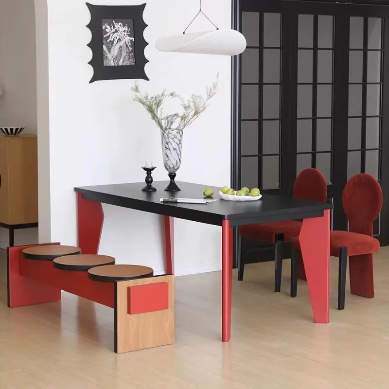 Minimalist creative solid wood meeting long table Italian designer desk log negotiation table black simple workbench
Minimalist creative solid wood meeting long table Italian designer desk log negotiation table black simple workbench
