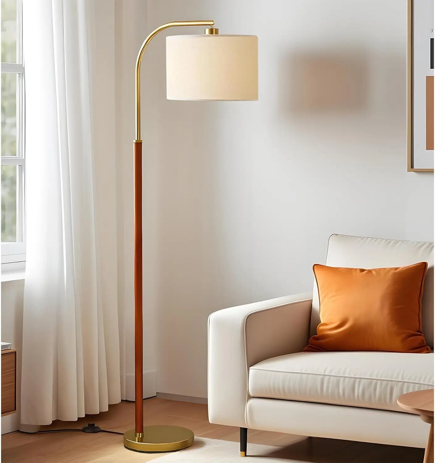 66" Walnut Arc Floor Lamp, 1200 Lumens 3-Level Brightness Adjustable Lampshade LED Bulb Included for Living Room Bedroom Vintage
66" Walnut Arc Floor Lamp, 1200 Lumens 3-Level Brightness Adjustable Lampshade LED Bulb Included for Living Room Bedroom Vintage