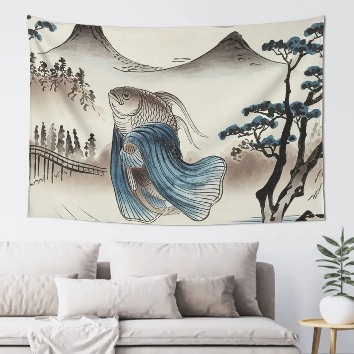 Zodiac Pisces Japanese Sumi-e Painting Traditional Japanese Style Painting present Tapestry Tapete For The Wall Tapestry
Zodiac Pisces Japanese Sumi-e Painting Traditional Japanese Style Painting present Tapestry Tapete For The Wall Tapestry