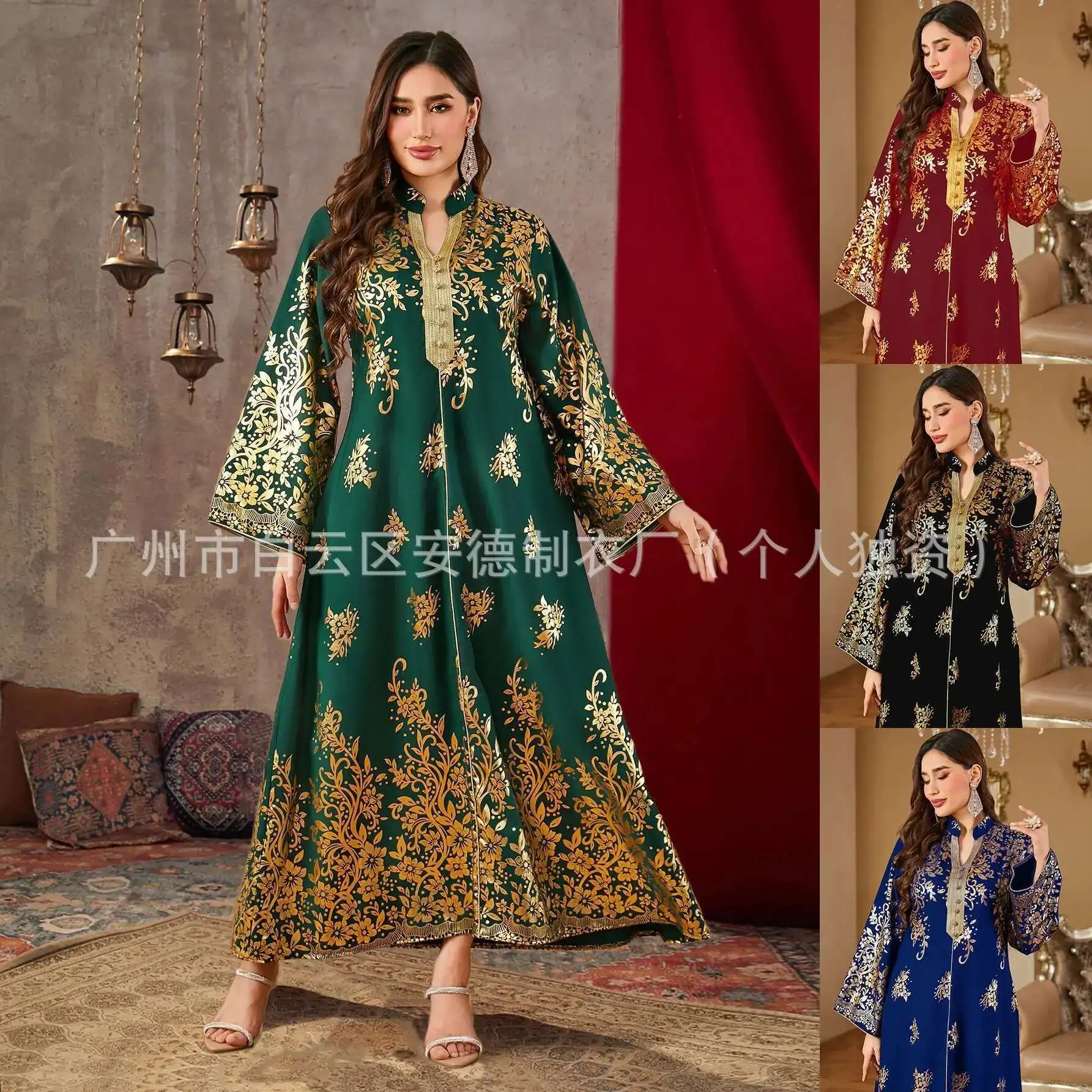 New Women's Fashion Hot Stamping Printed V-neck Long Skirt Musilin Dress Abaya Robe Abaya Ramadan Dubai Luxury Islam Elegant
New Women's Fashion Hot Stamping Printed V-neck Long Skirt Musilin Dress Abaya Robe Abaya Ramadan Dubai Luxury Islam Elegant