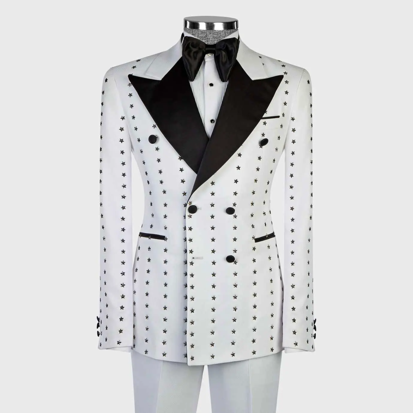 New Wedding Men Suits Tailor-Made Fashion Groom Wear Suit 2-Pcs Star Stripes Business Formal Occasions Party Singer Customized
New Wedding Men Suits Tailor-Made Fashion Groom Wear Suit 2-Pcs Star Stripes Business Formal Occasions Party Singer Customized