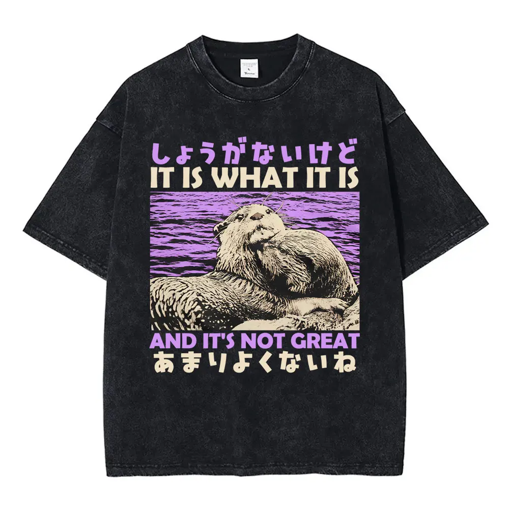 It Is What It Is and It's Not Great T-shirt Funny Japanese Style Capybara Retro Washed T-shirts Men Women Casual O-collar Tshirt
It Is What It Is and It's Not Great T-shirt Funny Japanese Style Capybara Retro Washed T-shirts Men Women Casual O-collar Tshirt