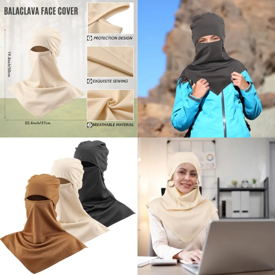 3 Piece Balaclava Face Cover Sun Protection Neck Cover Summer Balaclava for Men Women Outdoor Sports UV Protector, White,dark,gray Camel
3 Piece Balaclava Face Cover Sun Protection Neck Cover Summer Balaclava for Men Women Outdoor Sports UV Protector, White,dark,gray Camel