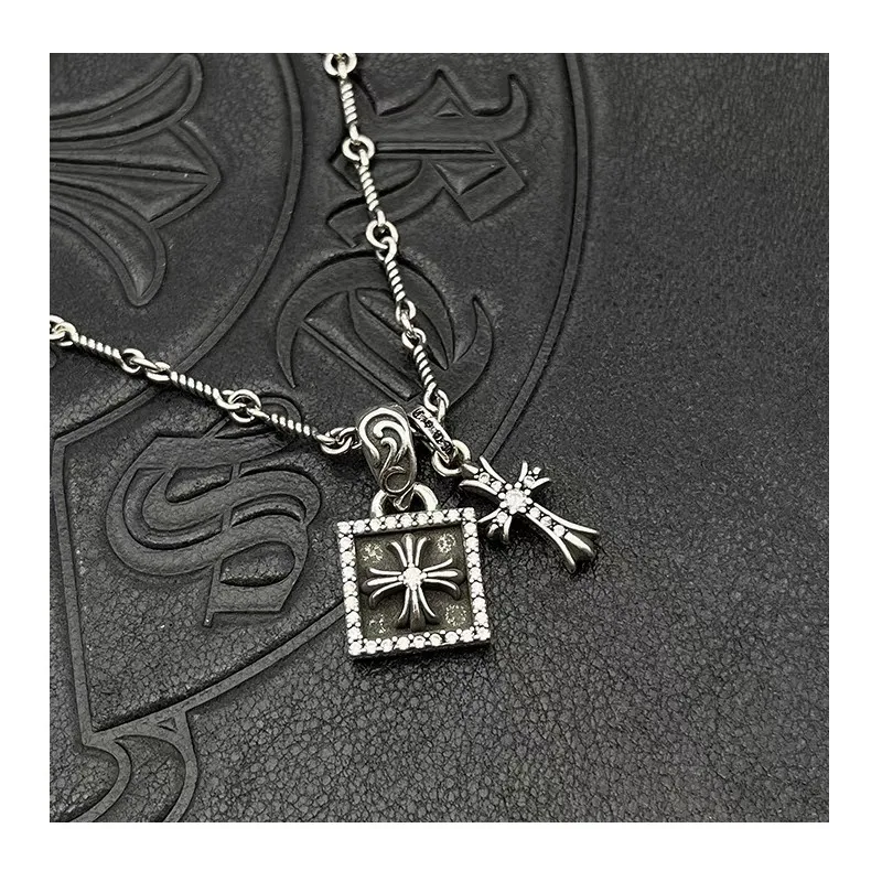 Accessories Thai Silver Retro Full Diamond Square Cross Necklace Double Pendant Sweater Chain Premium Autumn and Winter Accessor
Accessories Thai Silver Retro Full Diamond Square Cross Necklace Double Pendant Sweater Chain Premium Autumn and Winter Accessor