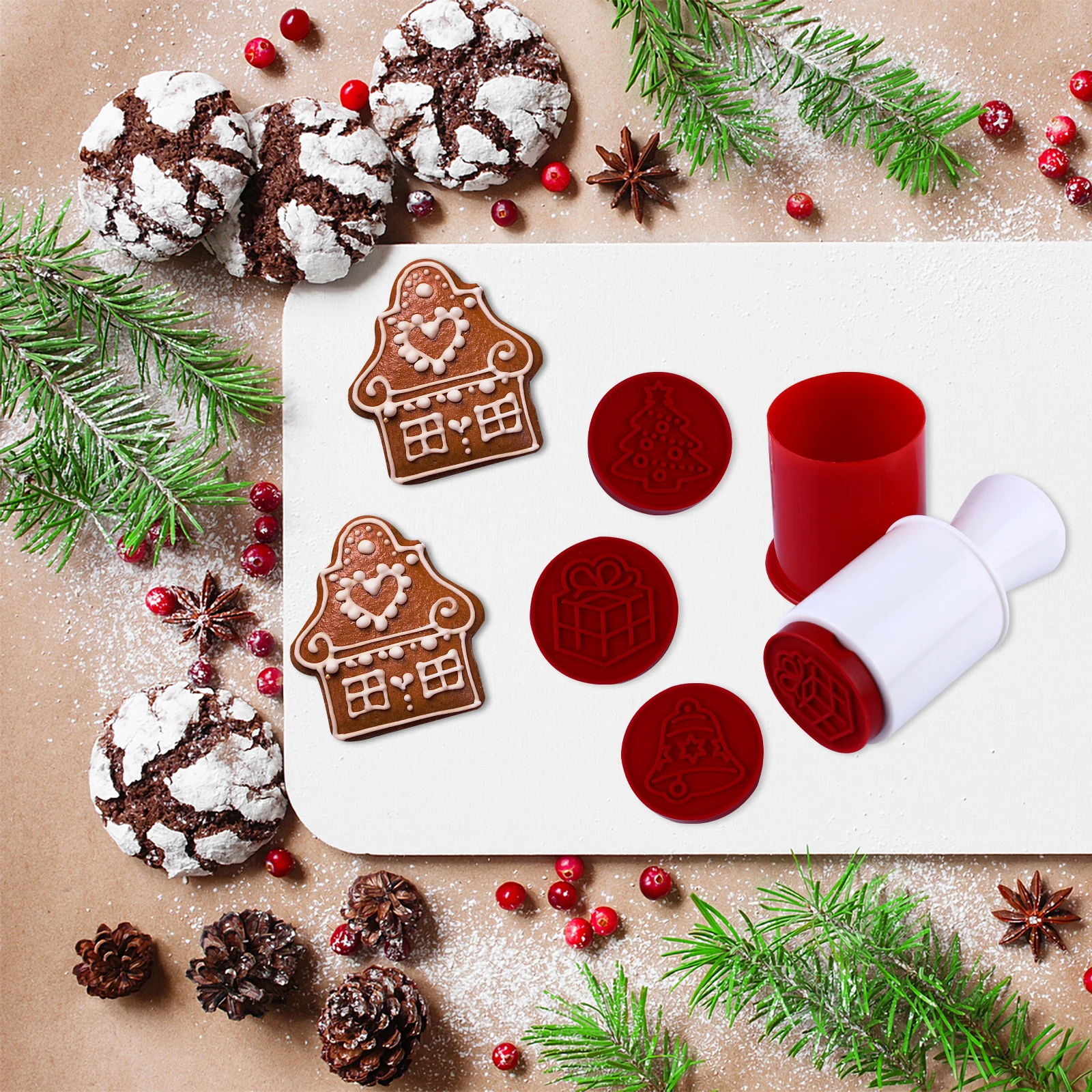 6 Pcs Cookie Stamp Mold Biscuits Mould Baking Supplies Xmas Cake Accessories Silica Gel Stampers Christmas Man
6 Pcs Cookie Stamp Mold Biscuits Mould Baking Supplies Xmas Cake Accessories Silica Gel Stampers Christmas Man
