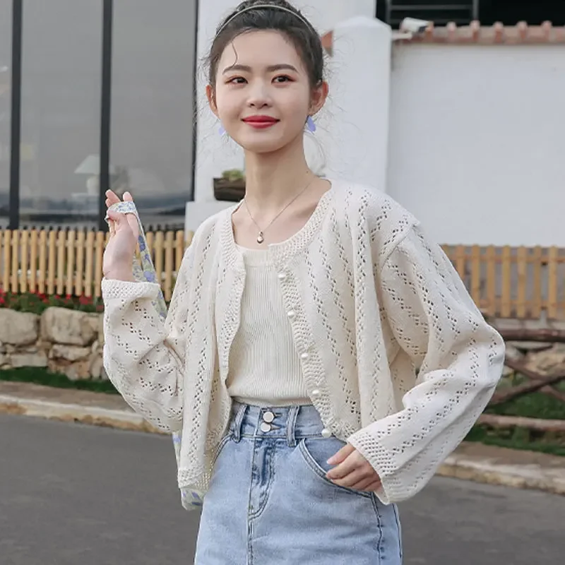 Cardigan Women Solid Hollow Out Simple Elegant Summer Thin Tender Кардиган Женский O-neck All-match Cozy Trendy Casual Chic Ins
Cardigan Women Solid Hollow Out Simple Elegant Summer Thin Tender Кардиган Женский O-neck All-match Cozy Trendy Casual Chic Ins