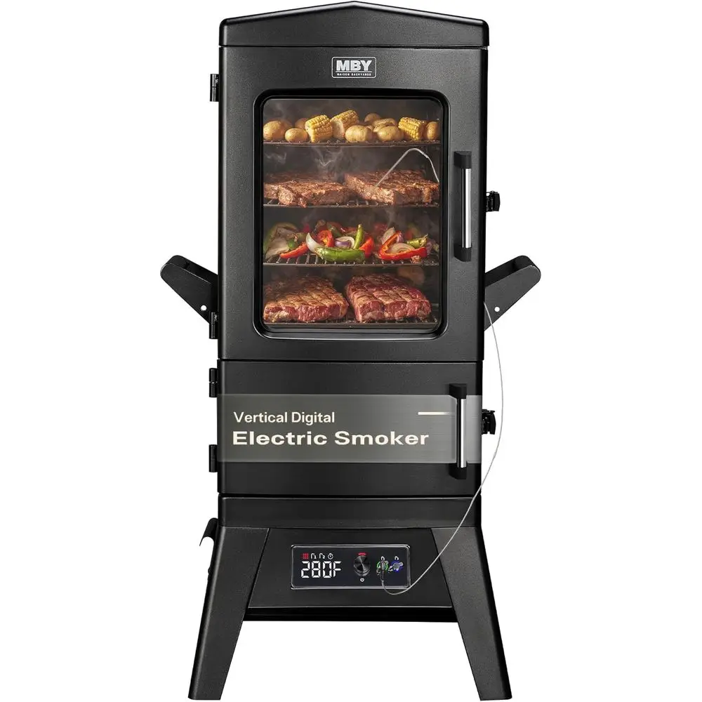 Electric Smoker with Waterproof Cover and Meat Probe, Outdoor Cooking with 4 Grates, 633 Sq.in Space for Ribs, Brisket, and Chic
Electric Smoker with Waterproof Cover and Meat Probe, Outdoor Cooking with 4 Grates, 633 Sq.in Space for Ribs, Brisket, and Chic