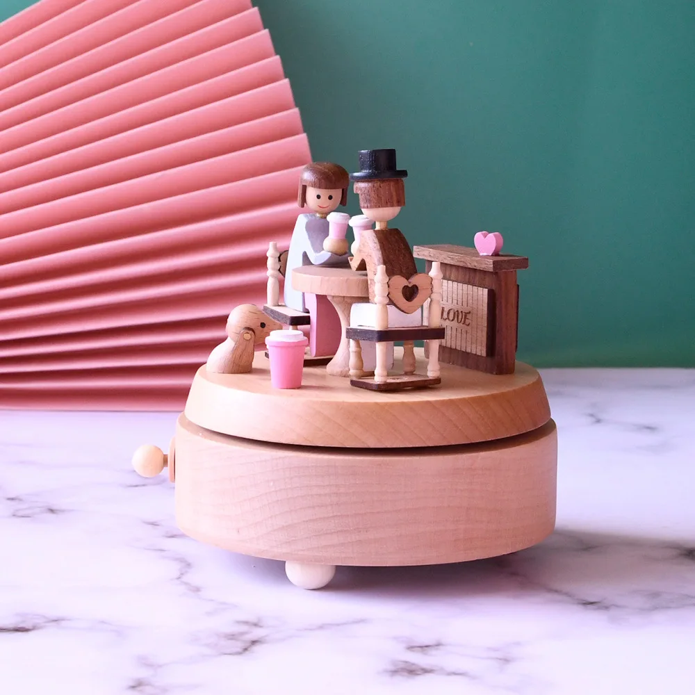 Personalized Birthday Gift. Wooden Music Box. Retro Cute Rotating Clockwork Couple Cafe Rotating Music Box Ornament
Personalized Birthday Gift. Wooden Music Box. Retro Cute Rotating Clockwork Couple Cafe Rotating Music Box Ornament
