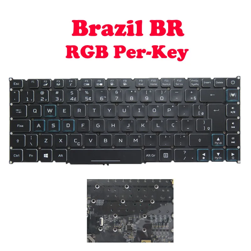 Клавиатура с RGB-подсветкой для ноутбука ACER NSK-RNCBW 1B LG04P-P90B3L 0200001 EKC01 NKI14170S9 NK.I1417.0S9 Бразилия BR Черный Новый
Клавиатура с RGB-подсветкой для ноутбука ACER NSK-RNCBW 1B LG04P-P90B3L 0200001 EKC01 NKI14170S9 NK.I1417.0S9 Бразилия BR Черный Новый